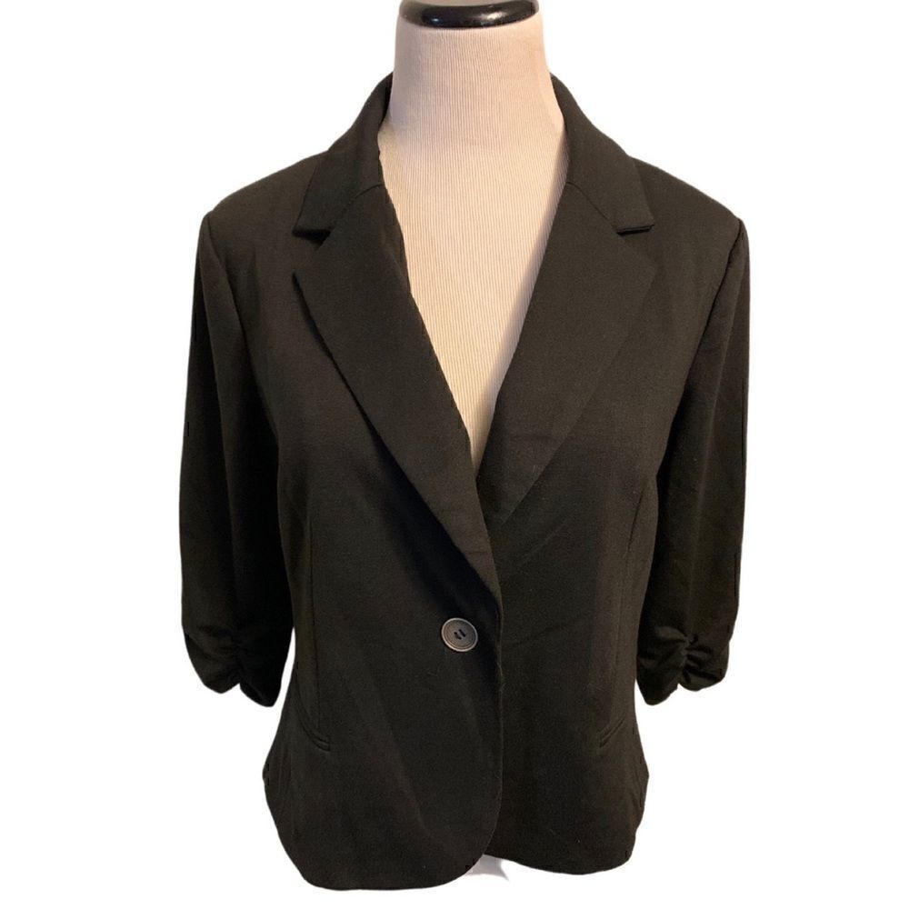 NWOT Matty M Black One Button Blazer Sz L